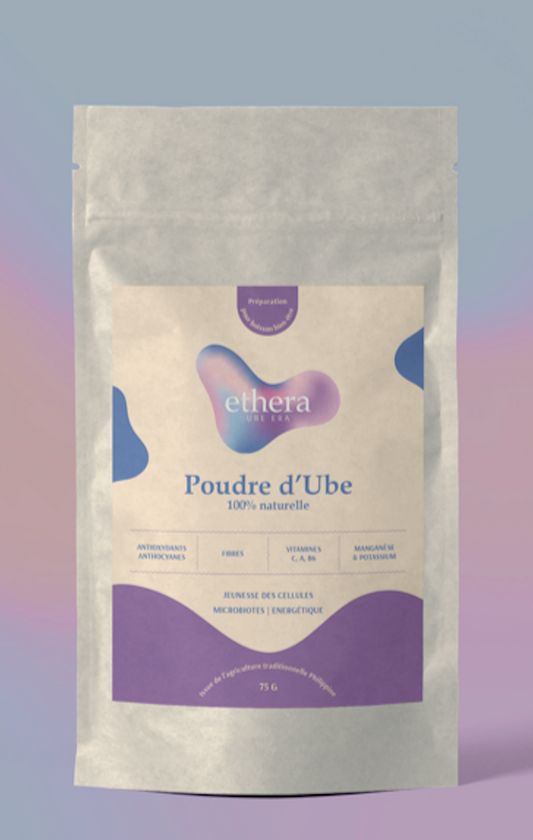 Boisson bien-être à base de poudre d'ube 100% naturelle